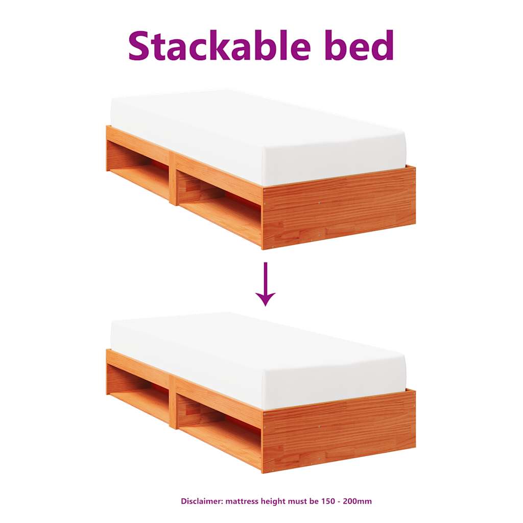 Day Bed without Mattress Wax Brown 75x190 cm Solid Wood Pine